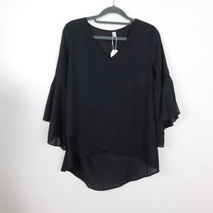 Abollria, Black filmy blouse. NWT